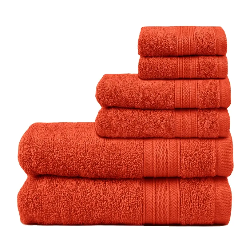 Senqi कारखाने के निर्यात अमेज़न 600GSM स्नान तौलिए और हाथ तौलिए और Washcloths 6pcs कपास तौलिया सेट