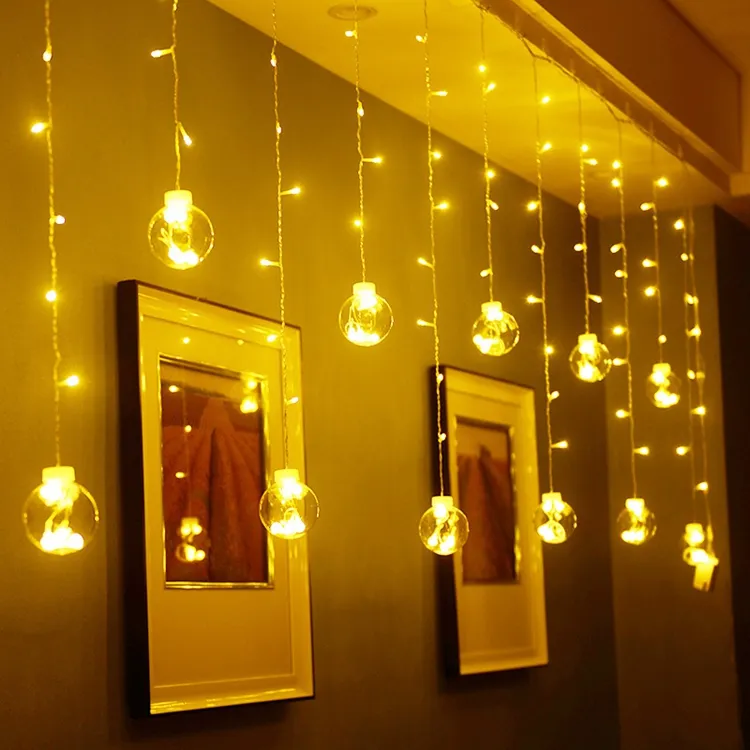 Hot sale Led Wish Ball Shape Flashing Window Curtain Lights Decorative Christmas Holiday String Lights