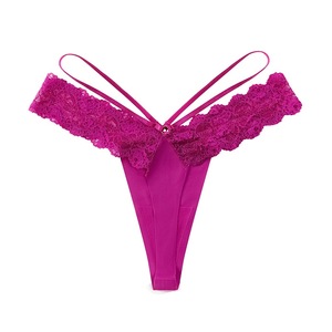 2025 ropa interior Sexy para mujer, tangas transparentes negras de encaje para chicas jóvenes, bragas en forma de V y Bikini de hilo de malla - Product Image 2