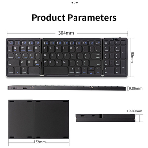 Nuevo teclado pequeño sin sonido de triple pliegue para teléfono de computadora portátil Popular Bluetooth teclado inalámbrico recargable de tamaño completo - Product Image 6