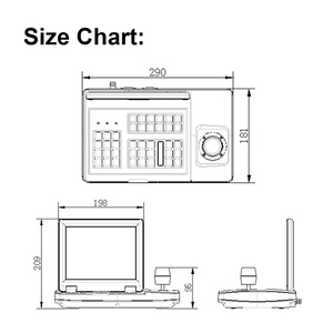 Anxinshi 8 pulgadas TFT-LCD 3D 3 ejes controlador de teclado HD-SDI de vídeo de seguridad sistema de controlador de teclado - Product Image 5