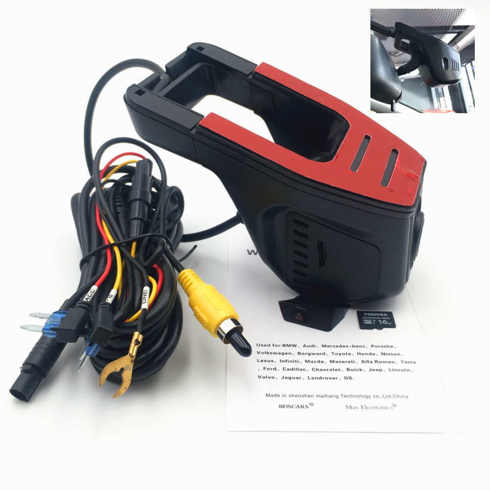 DVR para coche, 1 lente, 1080P, tarjeta de 16G, UC