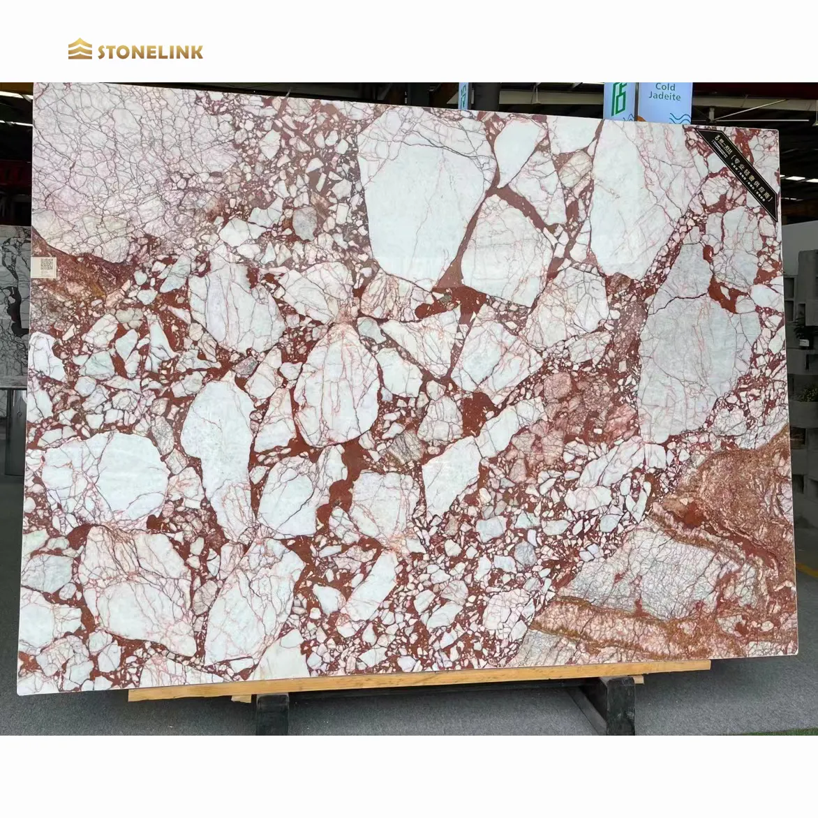 Stonelink, piedra de lujo personalizada, rosa, mármol, Bvlgari, losas de mármol rojo para decoración de paredes