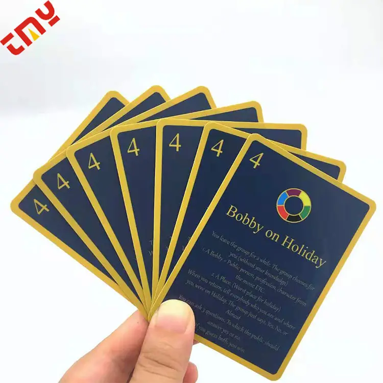 Cartas de jogo de alta qualidade, impressora de cartas de jogo personalizada à prova d' água pvc