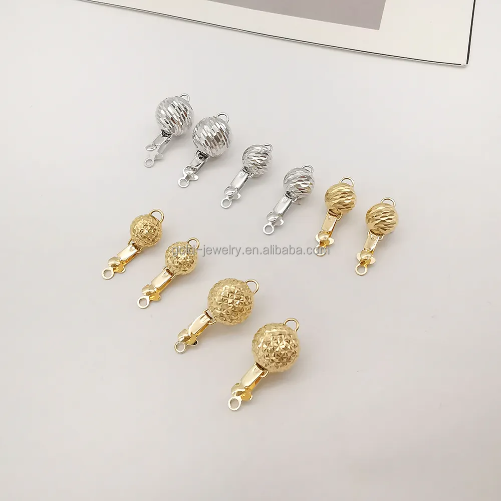 Joyería de oro de 18K, accesorio de joyería de oro blanco sólido, cierres de collar corrugado