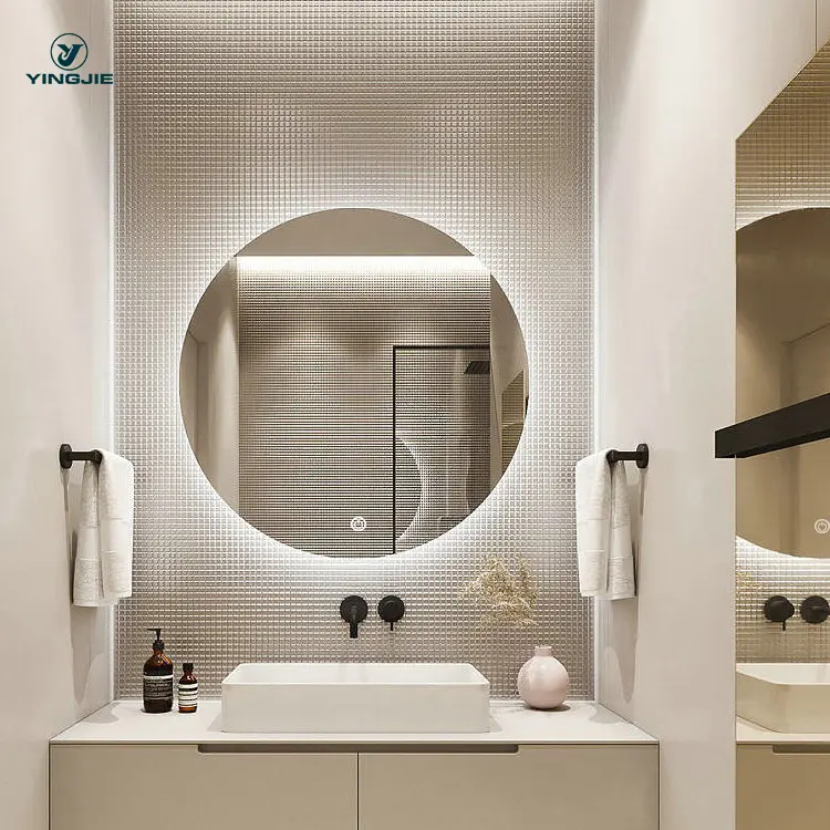 40B-60B система Android высокое качество индивидуальный гостиничный безободковый светодиодный сенсорный экран зеркало для ванной комнаты