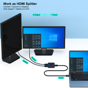 Interruptor HDMI personalizado 4K @ 60Hz, conmutador HDMI bidireccional 2 entradas 1 salida, 1 entrada 2 salidas, compatible con 4K 3D HD 1080P