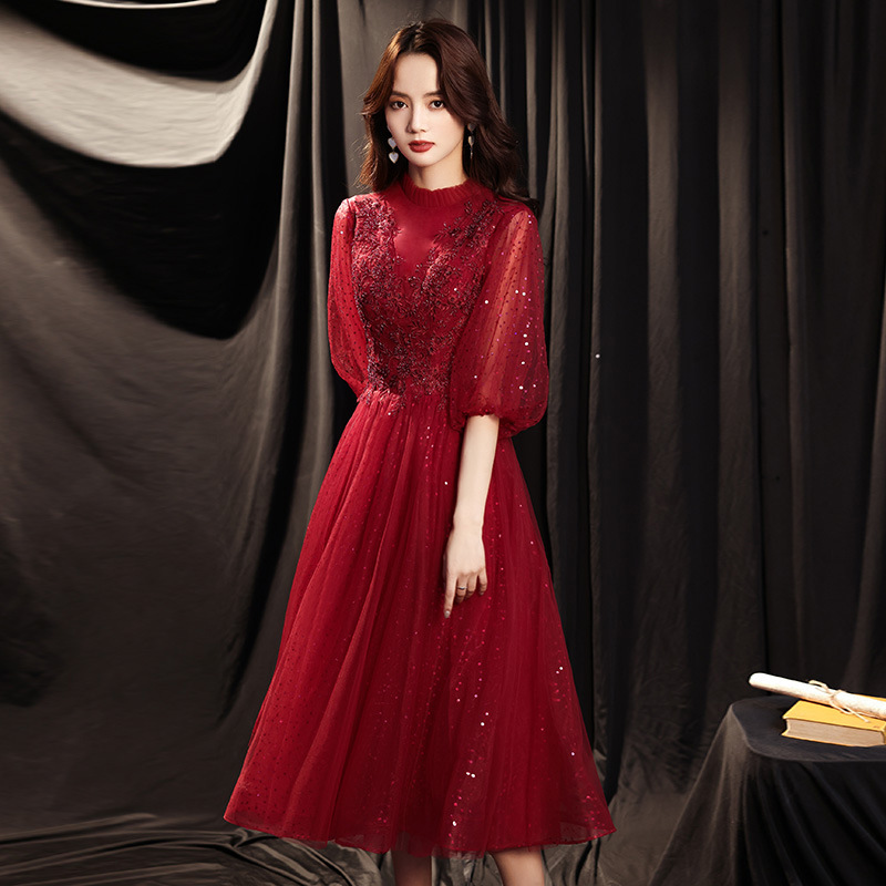 Burgundy Mid-length