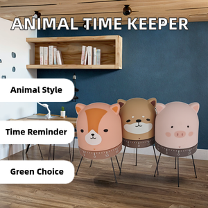Dễ thương động vật Hẹn Giờ Cơ khí nhựa Lợn Chó Mèo cáo cho sinh viên nhà bếp sử dụng tự kỷ luật nhắc nhở cho việc học nấu ăn - Product Image 3