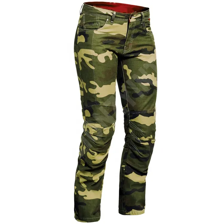 Jeans de camouflage motocyclette pour hommes avec doublure de protection pantalon design personnalisé pantalon en jean rembourré pour motocyclette