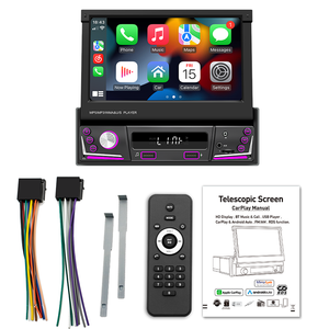 Lancol 1Din 7 Zoll Auto Android Autoradio Einziehbarer Bildschirm LCD Autoradio MP5 Player Stereo 1 16/2 32BT/GPS/WIFI Carplay MP3 - Product Image 2