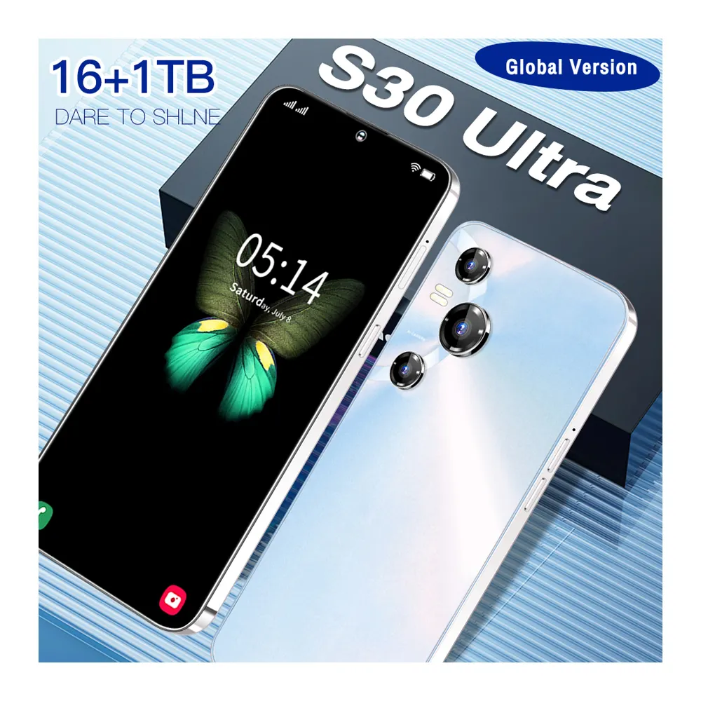 Лидер продаж S30 ультра 16 ГБ + 1 ТБ 7,3 дюймов Celular сетевой дисплей с полным дисплеем Android 13 мобильный смартфон Android телефон