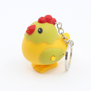 Hàng Mới Về 3D Nhựa Hen <span class=keywords><strong>LED</strong></span> Âm Thanh Ánh Sáng Keychain/Gà Đèn Pin Keychain Với Giọng Nói Cackle Cho Quà Tặng - Product Image 5