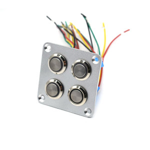 Panel saklar Rocker LED 12v-24v, 4pin logam tombol tekan untuk mobil perahu Marins truk RV untuk mobil perahu laut truk RV - Product Image 5