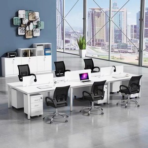 Práctica estación de trabajo de espacio abierto para una sola persona, escritorio de personal, mesa de escritura de trabajo de madera de nogal multifunción para uso en el hogar y la Oficina - Product Image 4