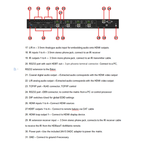 HDbaset matrix-cable de alimentación, compatible con receptores HDBaseT, PoC, 8x8