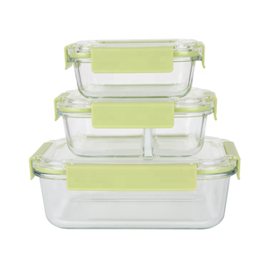 Gloway 12er-<span class=keywords><strong>Set</strong></span> 3-Farben Auslaufs ichere beheizbare Brotdose Borosilikat-Lebensmittelglas-Vorratsbehälter-<span class=keywords><strong>Set</strong></span> mit luftdichtem Deckel