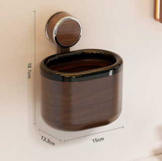 Cubo de almacenamiento con ventosa-nuez negra-anillo de presión