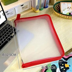 高価値A4ファイルバッグ厚く拡大大容量透明ジッパーバッグオフィス用スクール用品教科書テスト用 - Product Image 6