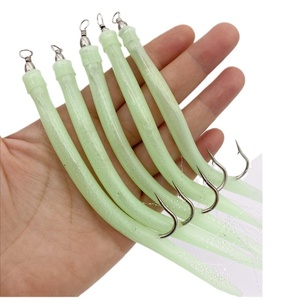 Leurres de pêche à l'anguille lumineux OEM 6/0-10/0 crochet décalé barbelé pivotant pour les espèces de bar - Product Image 5