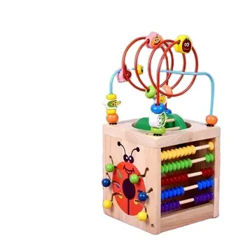 Fabricant personnalisé bébé préscolaire intelligence activité Cube Holz Spielzeug jouets sensoriels pour enfants enfants 6 mois bébé