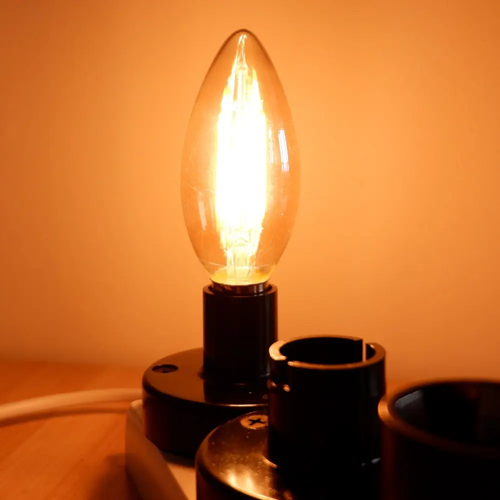 2W 4W 6W Dimmable 360 gradi led filamento della lampadina della candela C35 C35L E10 E11 E12 E14 E17 b15