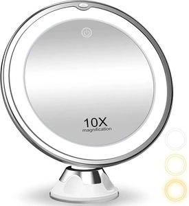 10x大型发光化妆镜可充电，带发光二极管光放大化妆镜亮度可调360 ° 旋转 - Product Image 1