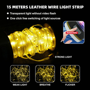 यूएसबी रिचार्जेबल 10 मीटर वाटरप्रूफ एलईडी टेंट फांसी की लंबी रोशनी मछली पकड़ने के लिए रंगीन कैंपिंग स्ट्रिंग प्रकाश - Product Image 6