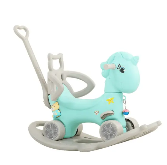 Cheval à bascule en plastique, 4 en 1, jouet Animal, cadeau, conduire, pour bébé,