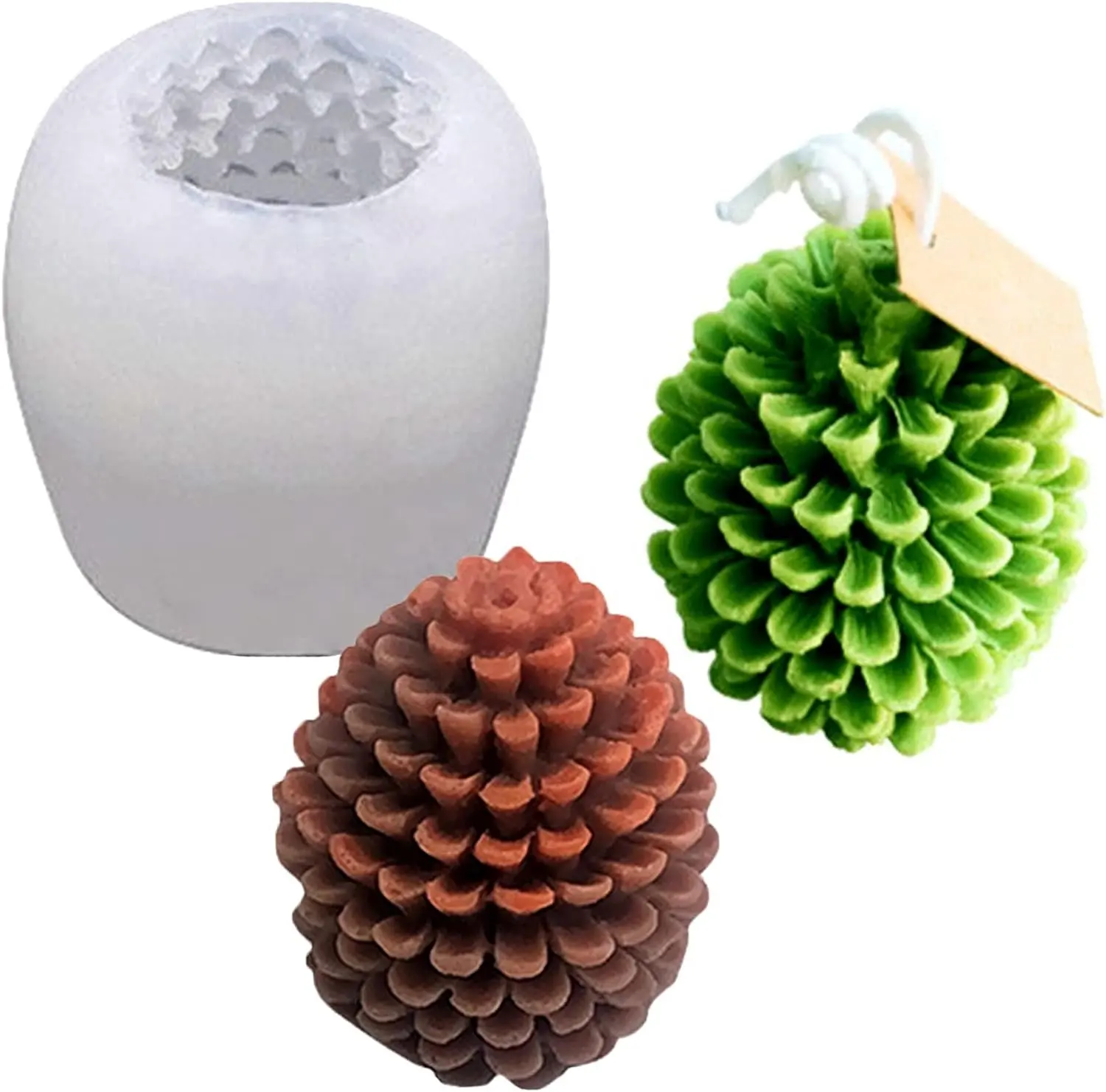 Produit chaud décor de fête à la maison aromatique noël pomme de pin Silicone résine moules arbre de noël Silicone bougie moule