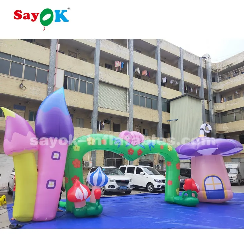 Arco de entrada de Carnaval inflable para niños, arco inflable para cumpleaños