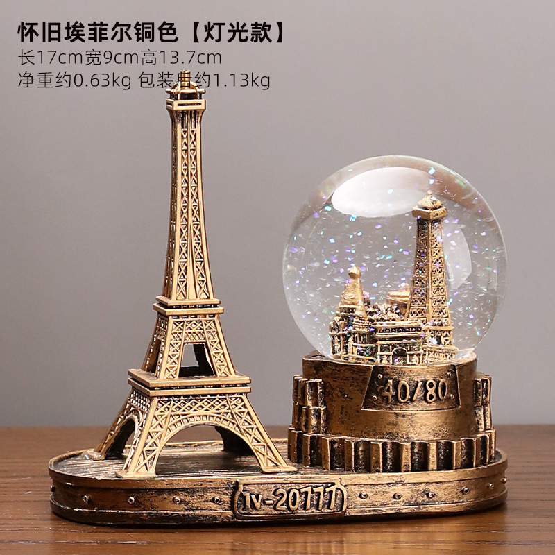 Eiffel vintage en bronce - versión iluminada