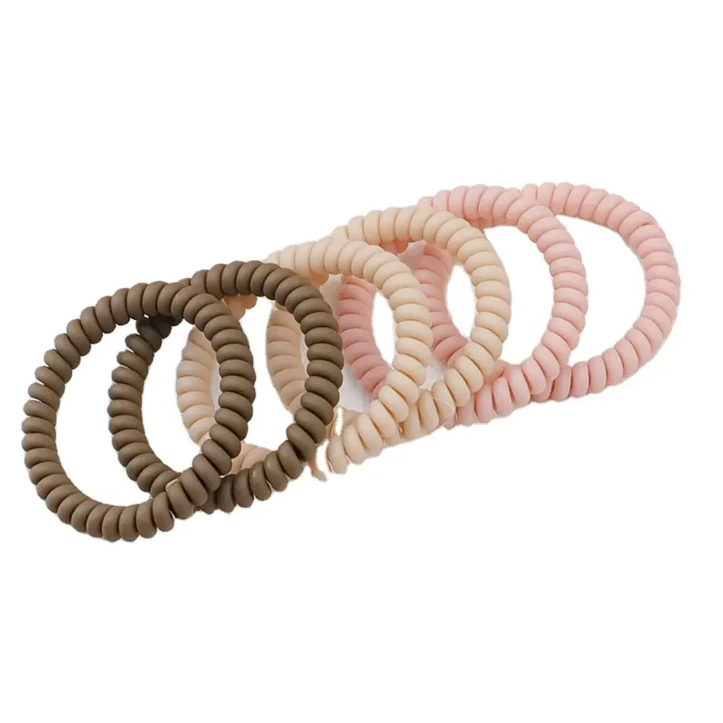 Acessórios para o cabelo bonito Light Brown Hair Ties For Kids Matte Thin Ring Kids Elastic Hair Ties Telefone Wire Band