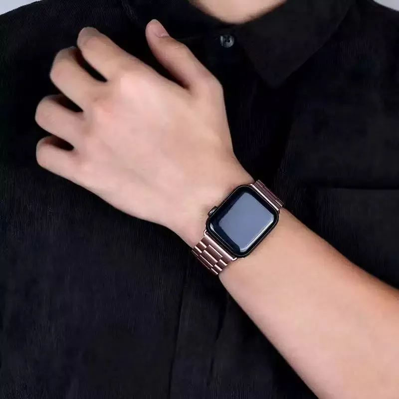 시계 스트랩 애플 시계 밴드 스테인레스 스틸 금속 스마트 시계 스트랩 iWatch 4 5 6 se 40mm 44mm 스트랩 교체