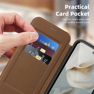 Google piksel 10 9pro Xl için manyetik kapak durumda RFID engelleme kart tutucu deri cep telefonu kabuk - Product Image 5