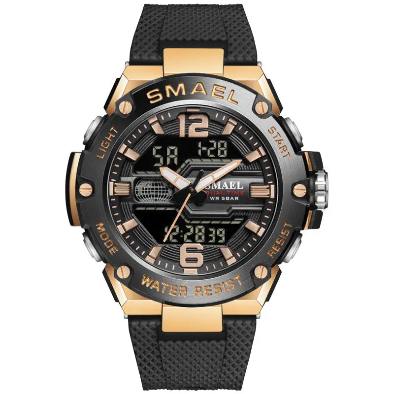 SMAEL-relojes de pulsera digitales deportivos para hombre, reloj de pulsera digital, resistente al agua, jam tangan, 2020, nuevo modelo 8033