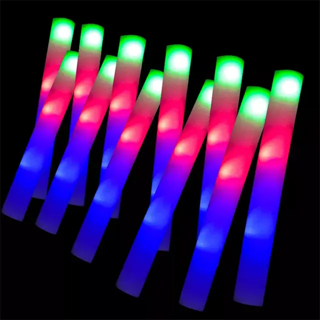 Atacado RGB Logotipo Personalizado Torcendo Brilhando Light Up Party Led Espuma Varas para Partes do Concerto Neon Party