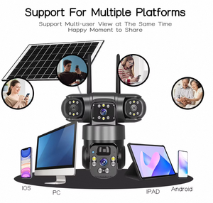 V380กล้องวงจรปิดกลางแจ้ง3เลนส์ PTZ 360ไร้สาย WIFI สัญญาณเสียงสองทางติดตามอัตโนมัติกล้องรักษาความปลอดภัย12mp - Product Image 3