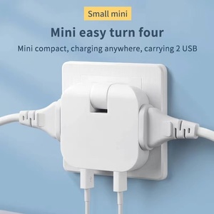 <strong>EU</strong> <strong>Plug</strong> Rotatable Socket Converter <strong>with</strong> Dual USB Ports 180 Degree Extension <strong>Multi</strong> <strong>Plug</strong> Mini Slim Wireless Outlet Travel <strong>Adapter</strong> - Product Image 2