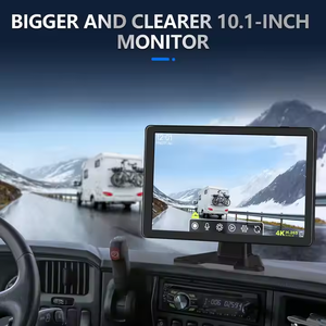 10.1 Polegada 4 Canais Dividido Tela AHD Backup <span class=keywords><strong>Camera</strong></span> System - DVR Monitor com Gravação HD para Caminhões, Ônibus, RVs e Reboques