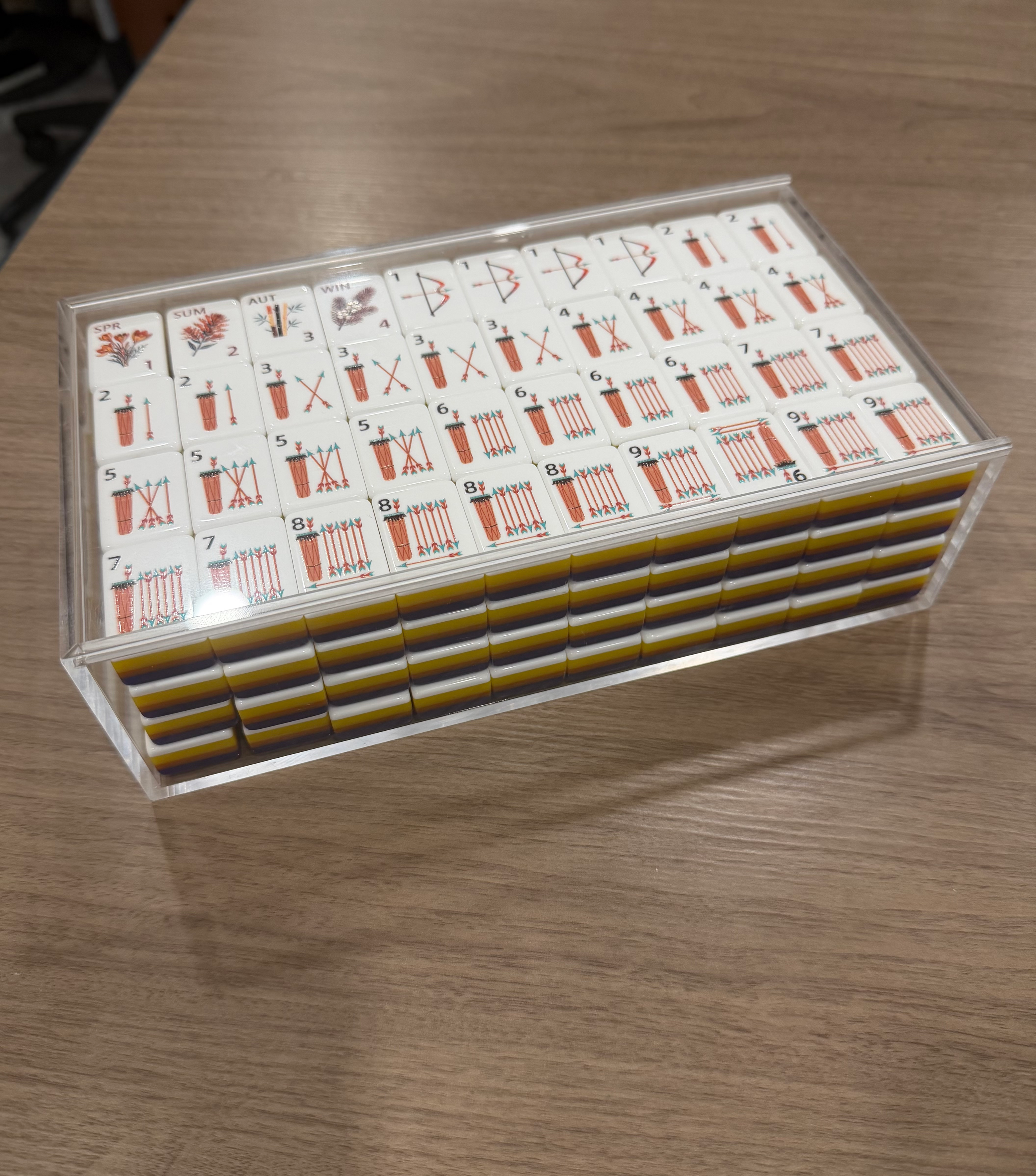 Transparent Acrylic Mahjong Storage Box Clear