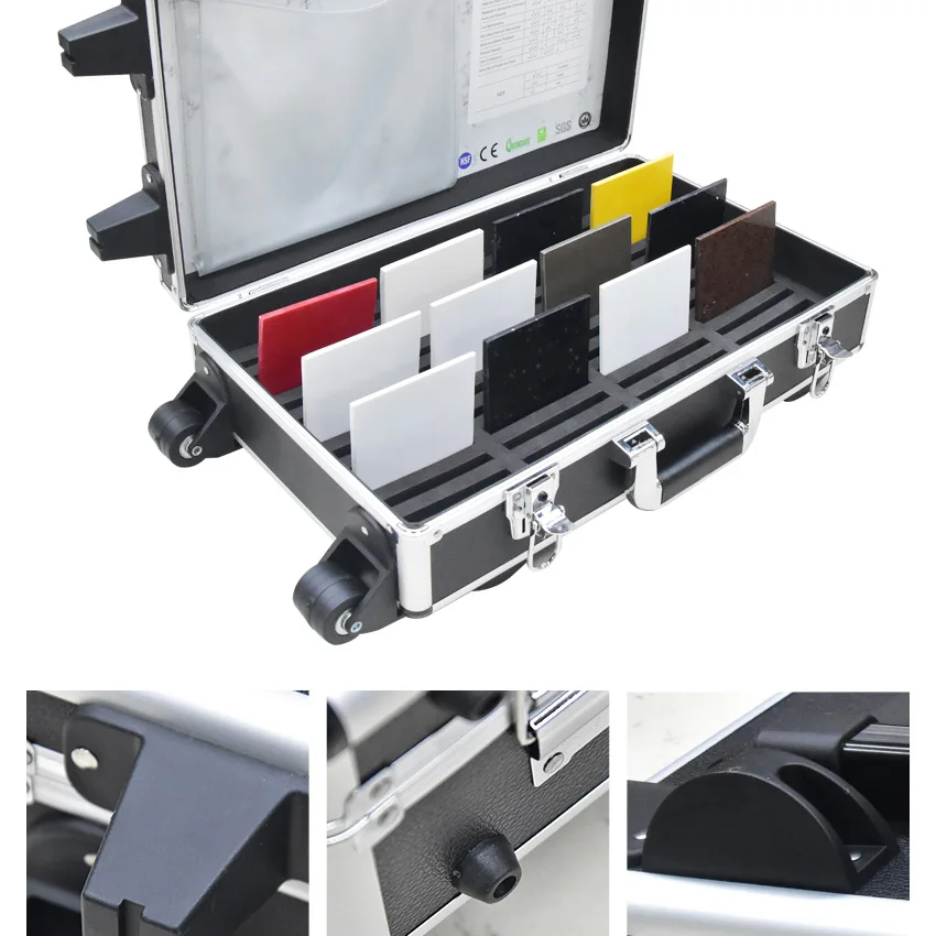 Aluminum Trolley Case Granite Carry Traveling Cases Display Showcase Quartz Ceramic Tile Stone Sample Box Marble Sample Suitcase