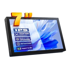 7英寸便携式液晶显示屏1024x600 IPS显示器，带VGA/影音/高清视频输入，适用于笔记本电脑覆盆子皮橙色皮DVD - Product Image 1