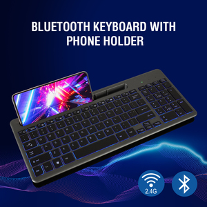 Teclado mágico de gama alta de nueva versión con interruptor de tijera retroiluminado LED 2,4G Interfaz inalámbrica BT teclado de computadora dividido en inglés - Product Image 4