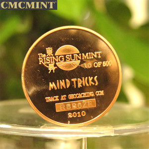 Bakır toptan 1 oz 999 ince bakır nadir zihin hileler Geocoin sikke B81