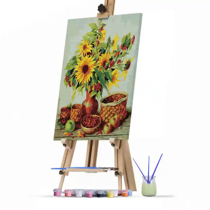 30x40 40x50cm Wall Hanging Drawing Sunflower Painting Pictures Custom Diy Oil Painting by Numbers Kits
