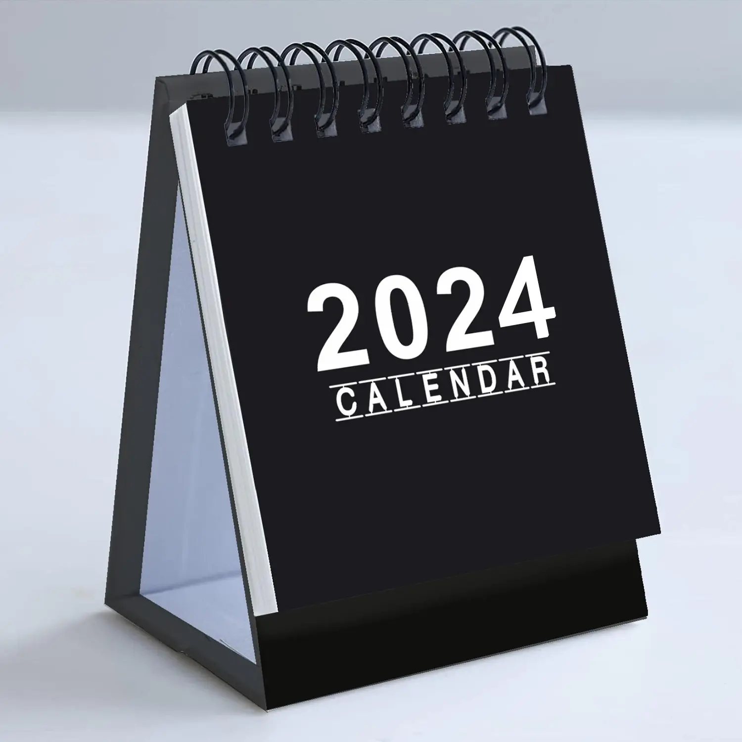 2024 डेस्क प्यारा कैलेंडर अनुकूलित लोगो कार्यकारी मेज डबल का तार हार्डकवर कैलेंडर