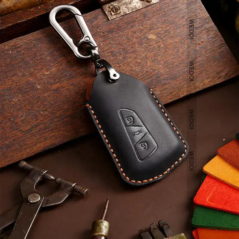 2023 portachiavi in vera pelle per VW ID.4 ID.6 pulsante Smart Key Cover portachiavi per auto per accessori Volkswagen ID.4