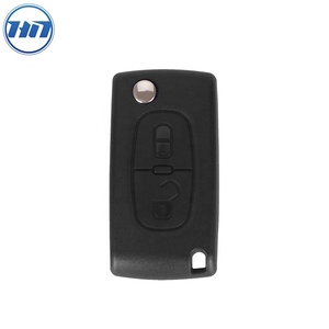 2 düğmeler CE0536 tipi Flip uzaktan araba anahtarı değiştirme kabuk durumda Peugeot HU83 itmeli anahtar - Product Image 2