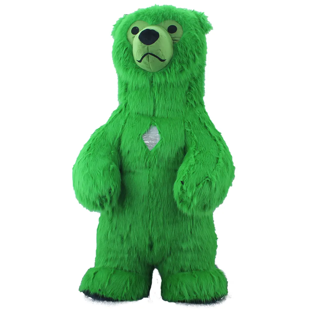 Bello! Costume gonfiabile della mascotte degli animali della peluche lungo del costume gonfiabile dell'orso polare verde variopinto